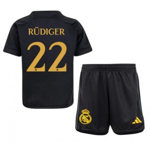 Maillot de foot Real Madrid Antonio Rudiger #22 Troisième enfant 2023-24 Manches Courte (+ pantalon court)